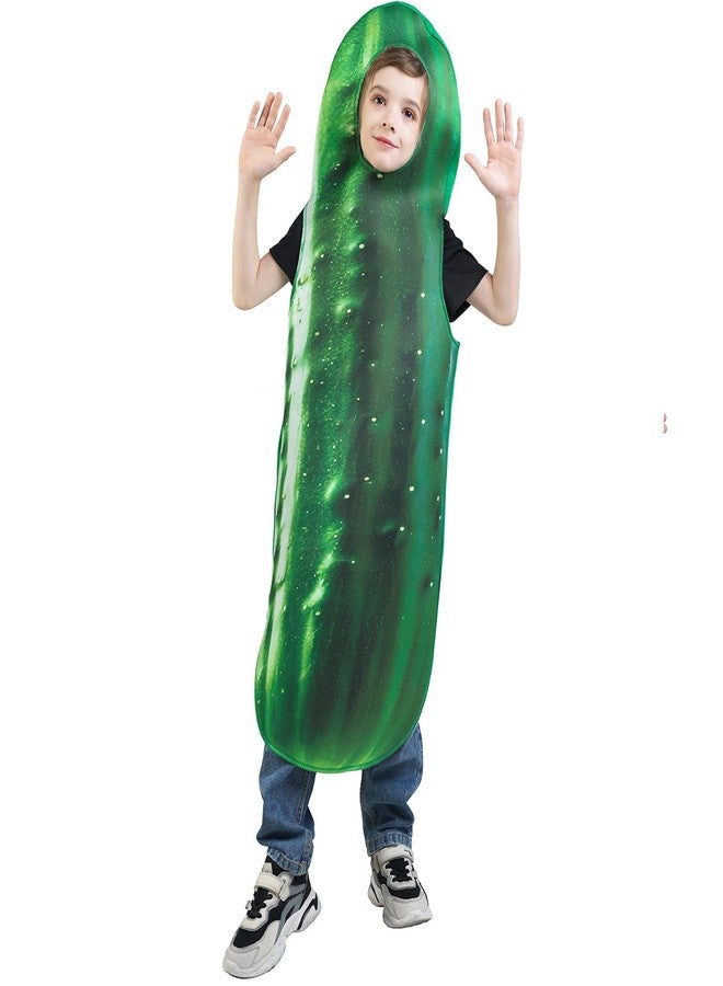 DSplay Pickle Costume Kids Food Cucumber Costumes Vegetable Pickle Halloween Costume (8-14 years old) - Image 2